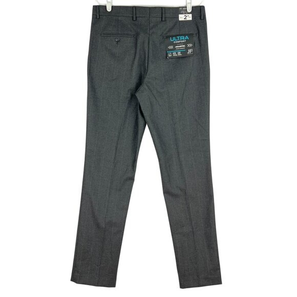 J Ferrar Men's Slim Fit Charcoal Stripe Ultra Comfort Trousers 34x34 NWT $100.00 - Picture 2 of 13